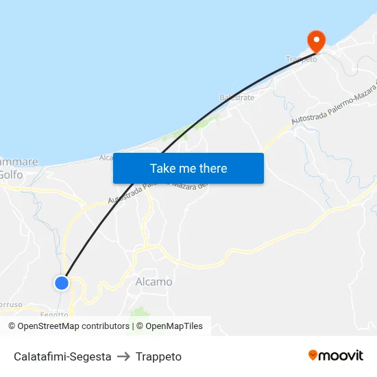 Calatafimi-Segesta to Trappeto map
