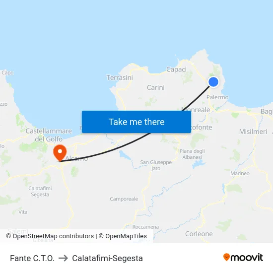 Fante C.T.O. to Calatafimi-Segesta map