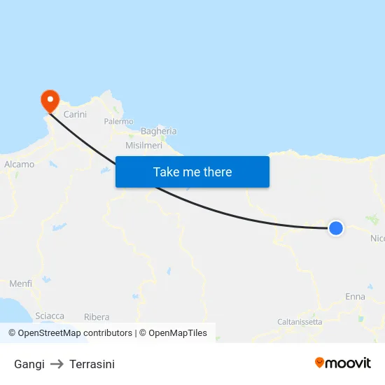 Gangi to Terrasini map
