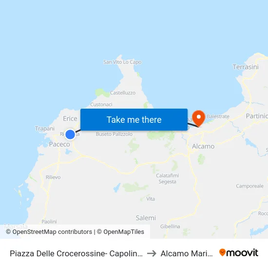 Red Cross Square - Terminal to Alcamo Marina map