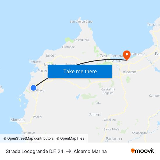 Strada Locogrande D.F. 24 to Alcamo Marina map