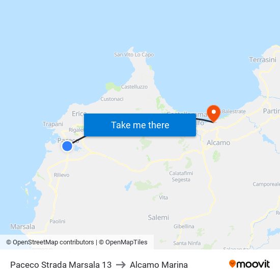 Paceco Strada Marsala 13 to Alcamo Marina map