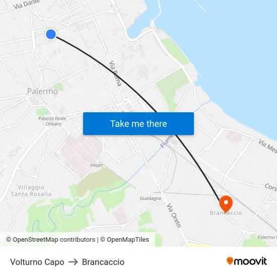 Volturno Capo to Brancaccio map