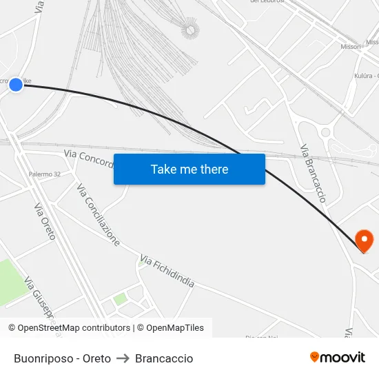 Buonriposo - Oreto to Brancaccio map