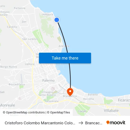 Christopher Columbus Marcantonio Colonna to Brancaccio map