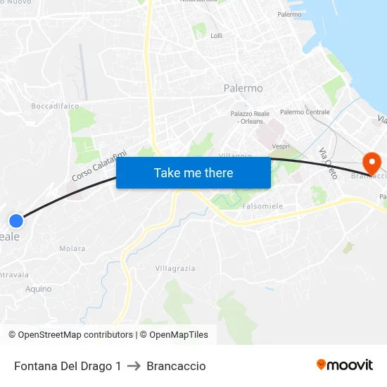 Dragon Fountain 1 to Brancaccio map