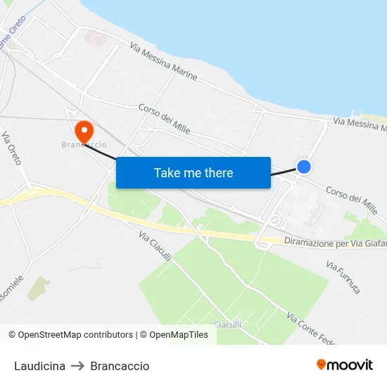 Laudicina to Brancaccio map