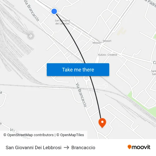 Saint John of the Lepers to Brancaccio map