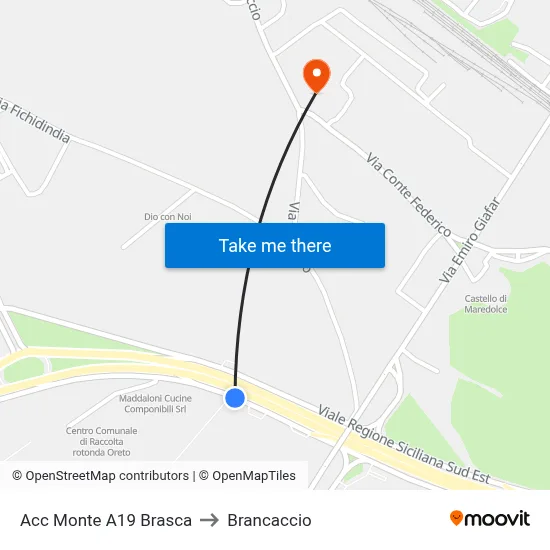 A19 Brasca Mountain Access to Brancaccio map