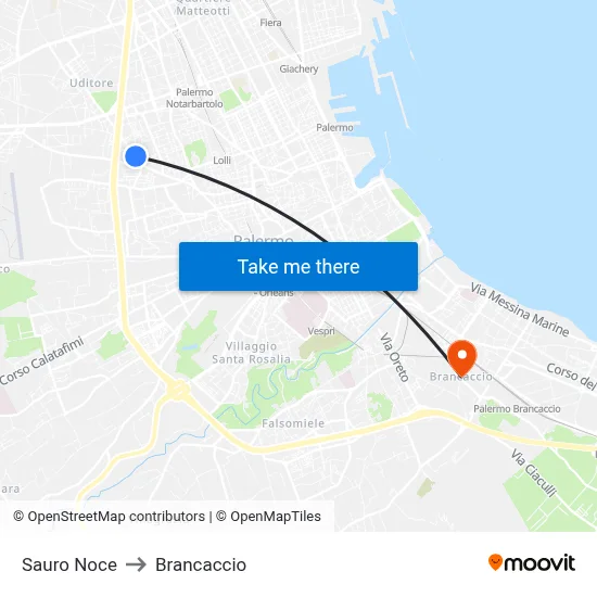 Sauro Noce to Brancaccio map