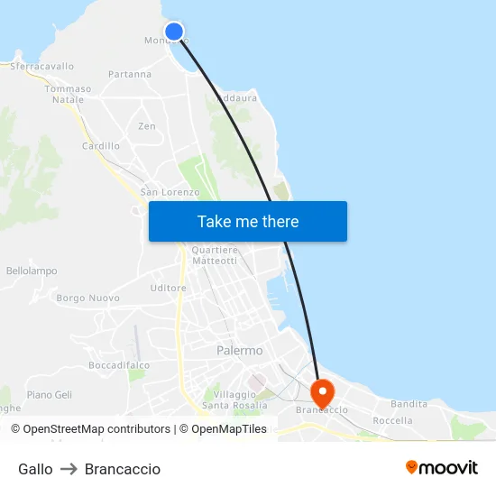 Gallo to Brancaccio map