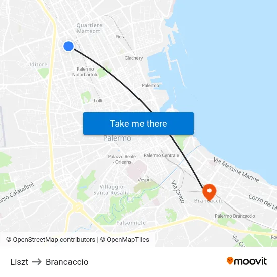 Liszt to Brancaccio map