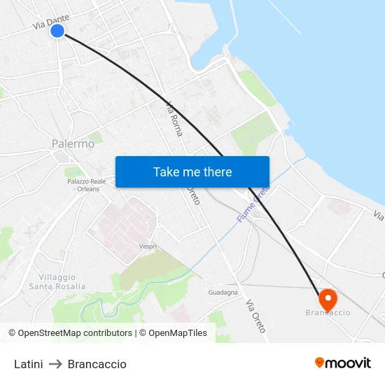 Latini to Brancaccio map