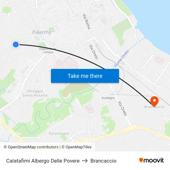 Calatafimi Albergo Delle Povere to Brancaccio map