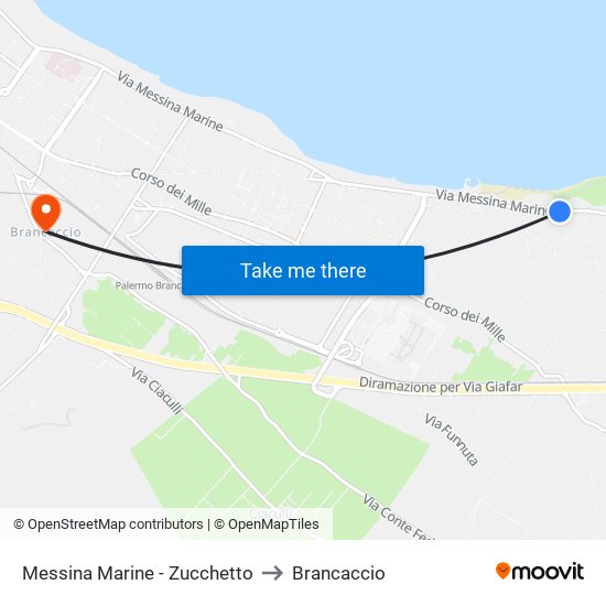 Messina Marine - Zucchetto to Brancaccio map