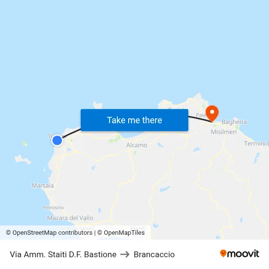 Admiral Staiti D.F. Bastion Street to Brancaccio map