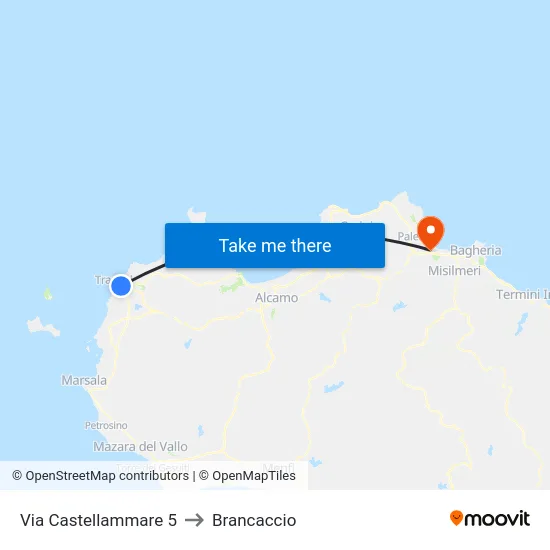 Castellammare Street 5 to Brancaccio map