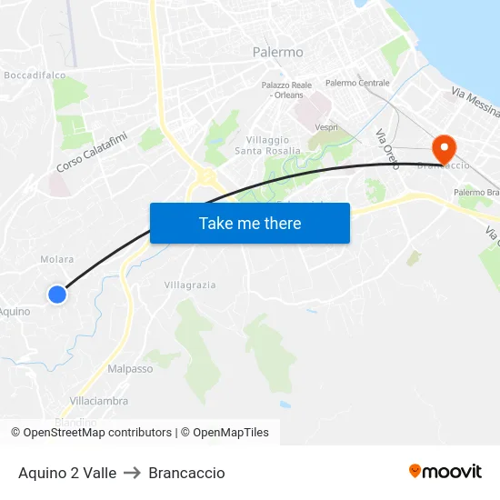 Aquino 2 Valley to Brancaccio map