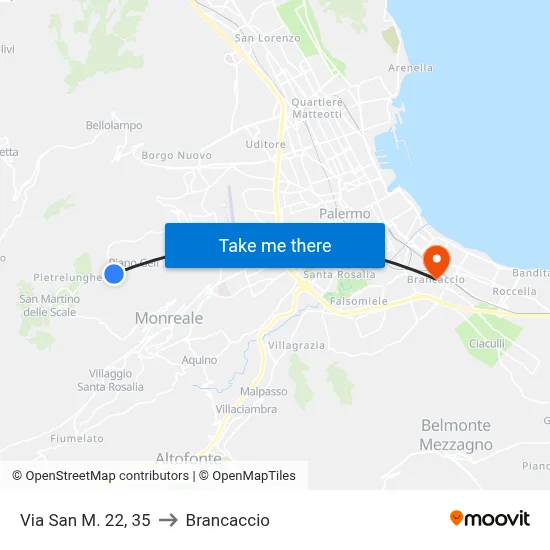 Via San M. 22, 35 to Brancaccio map