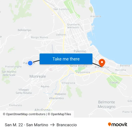 San M. 22 - San Martino to Brancaccio map