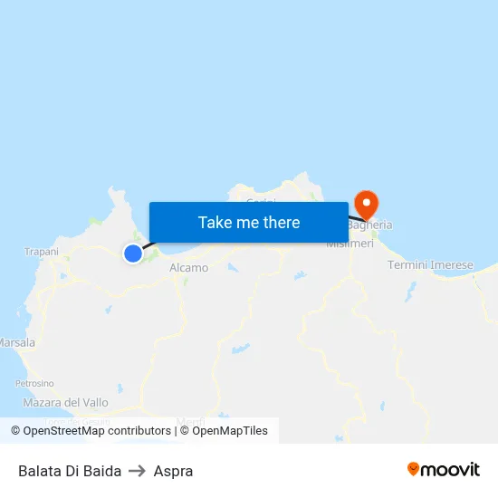 Balata Di Baida to Aspra map