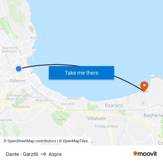 Dante - Garzilli to Aspra map