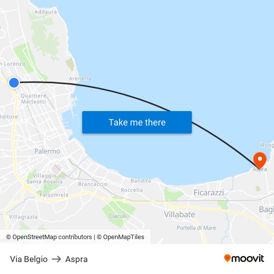 Via Belgio to Aspra map