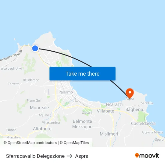 Sferracavallo Delegation to Aspra map