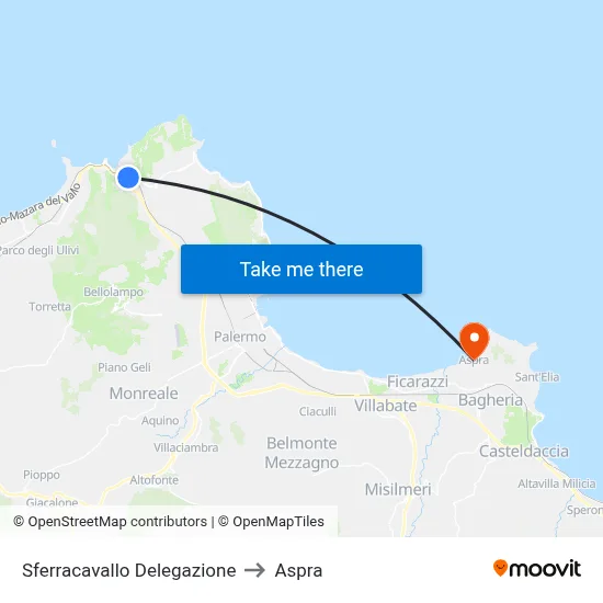 Sferracavallo Delegation to Aspra map