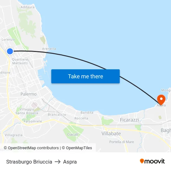 Strasburgo Briuccia to Aspra map