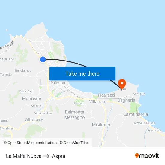 La Malfa New to Aspra map