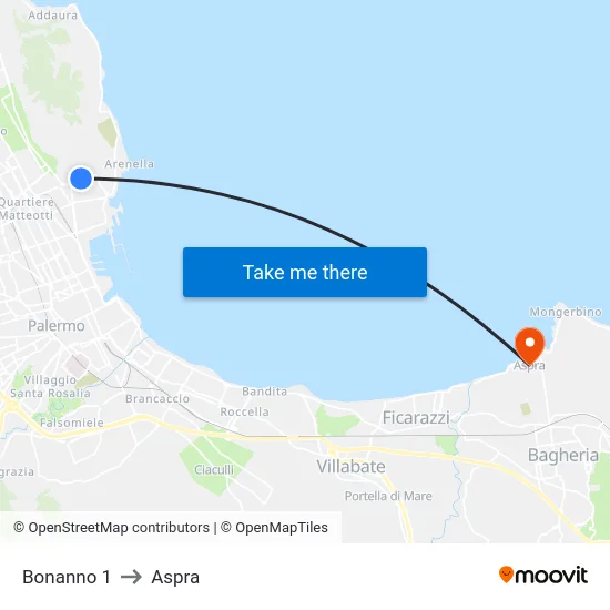 Bonanno 1 to Aspra map