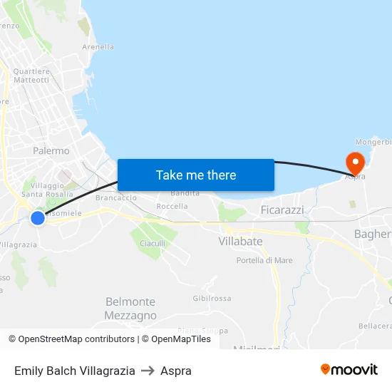 Emily Balch Villagrazia to Aspra map