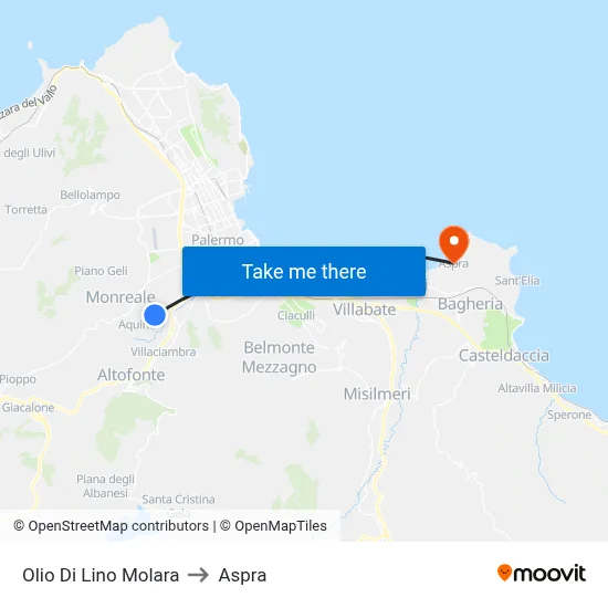 Linseed Oil Molara to Aspra map