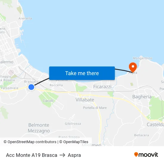 Acc Monte A19 Brasca to Aspra map