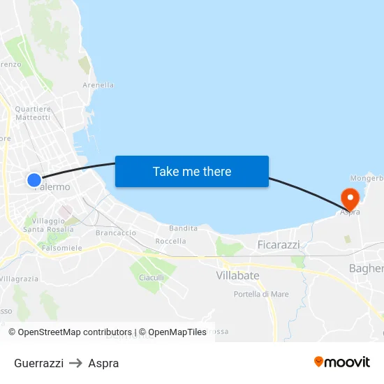 Guerrazzi to Aspra map