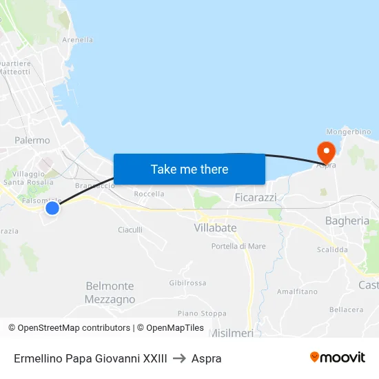 Ermellino Pope John XXIII to Aspra map