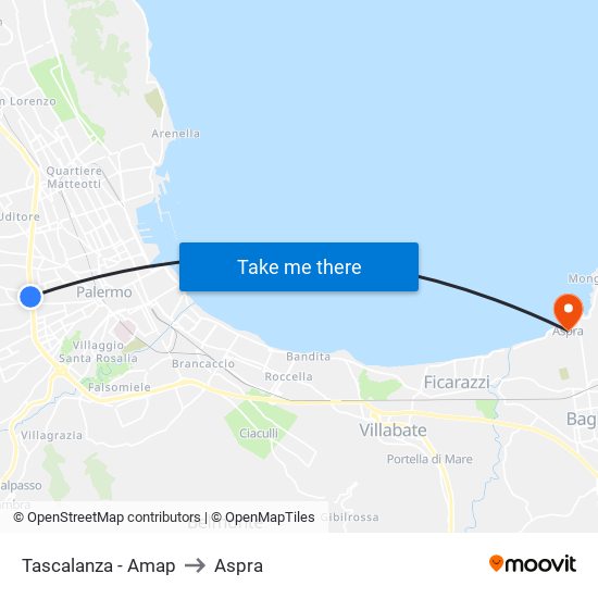 Tascalanza - Amap to Aspra map