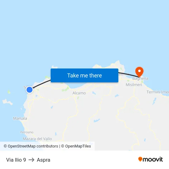 Via Ilio  9 to Aspra map
