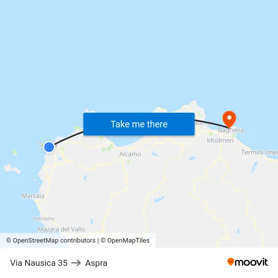 Via Nausica 35 to Aspra map