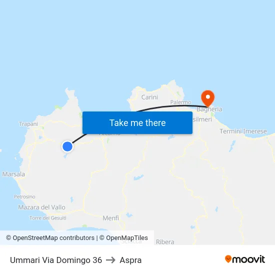 Ummari Via Domingo 36 to Aspra map