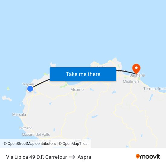 Via Libica 49 D.F. Carrefour to Aspra map