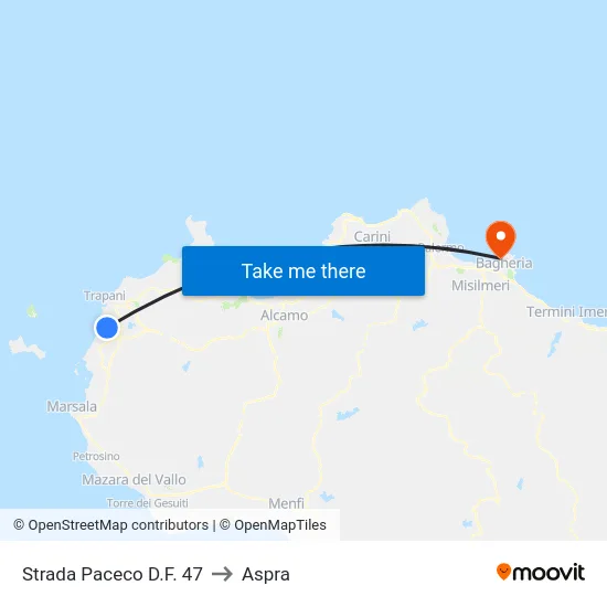 Strada Paceco D.F. 47 to Aspra map