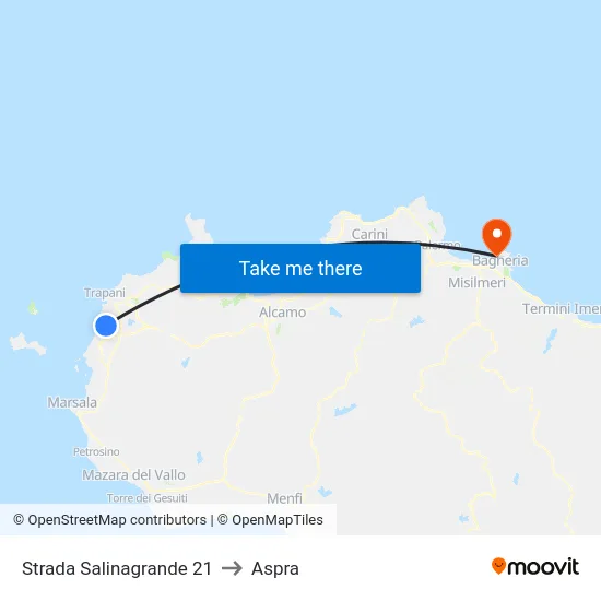 Strada Salinagrande 21 to Aspra map