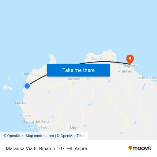 Marausa Via E. Rinaldo 107 to Aspra map