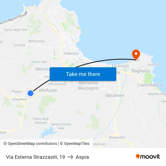 Via Esterna Strazzasiti, 19 to Aspra map
