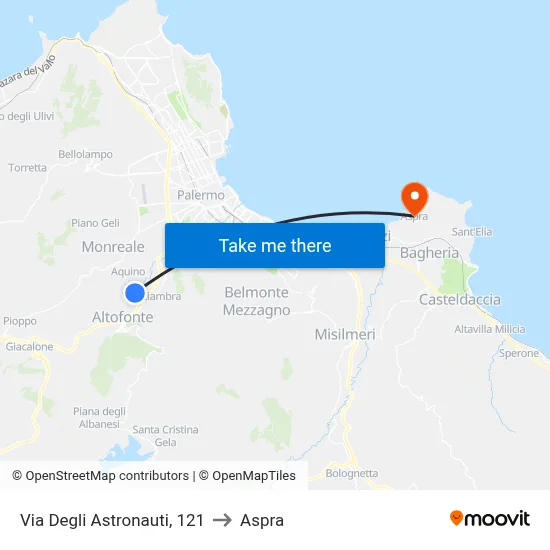 Astronauts Street, 121 to Aspra map