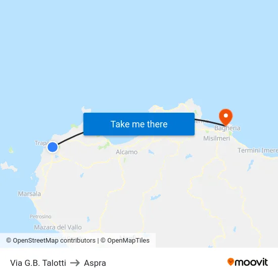 Via G.B. Talotti to Aspra map