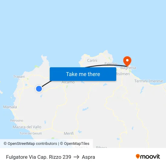 Fulgatore Via Cap. Rizzo 239 to Aspra map