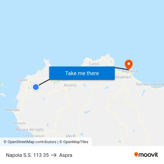 Napola S.S. 113   35 to Aspra map